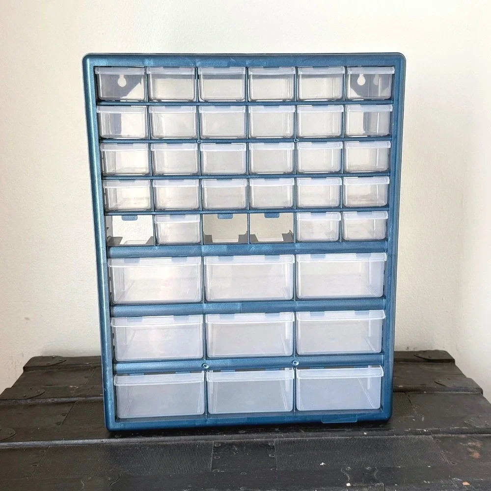 Akro-Mils 39 Drawer Plastic Parts Storage Hardware Craft Cabinet Blue 10139